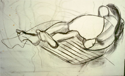 la bagnante,bozzetto per il quadro