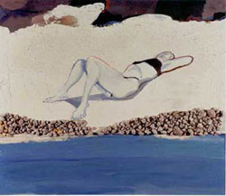 donna in  costume da bagno sdraiata sulla spiaggia